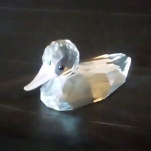 Swarovski 4" duck swimming lead Crystal vintage 1990 mint